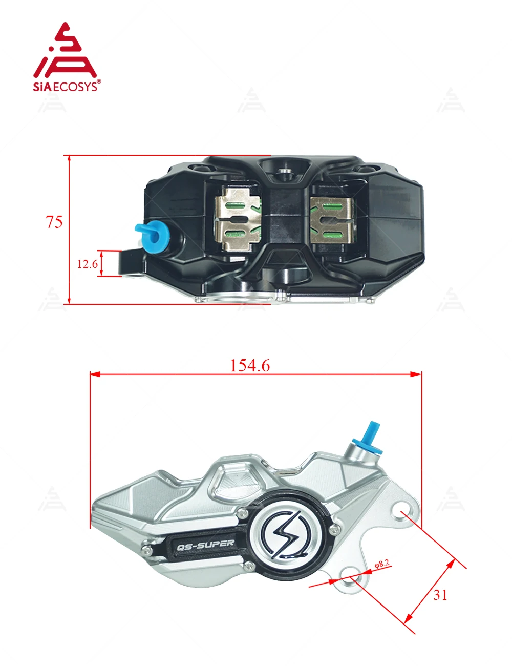 QS 4-Piston Forged Aluminum Br - Forged Front Brake Caliper 4 Piston 评论和价格