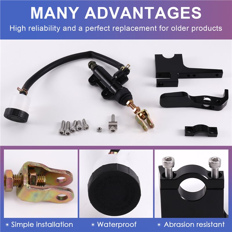 WF-Motorcycle Rear Master Pump - Motorcycle Thumb Brake System Kit 评论和价格